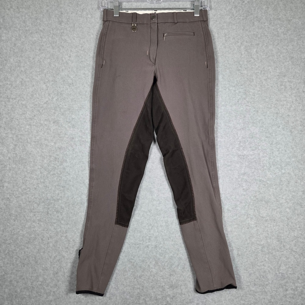 Pikeur Women 26 Full Seat Equestrian Riding Breeches Gray Hook Loop 26.5" inseam - Picture 2 of 11